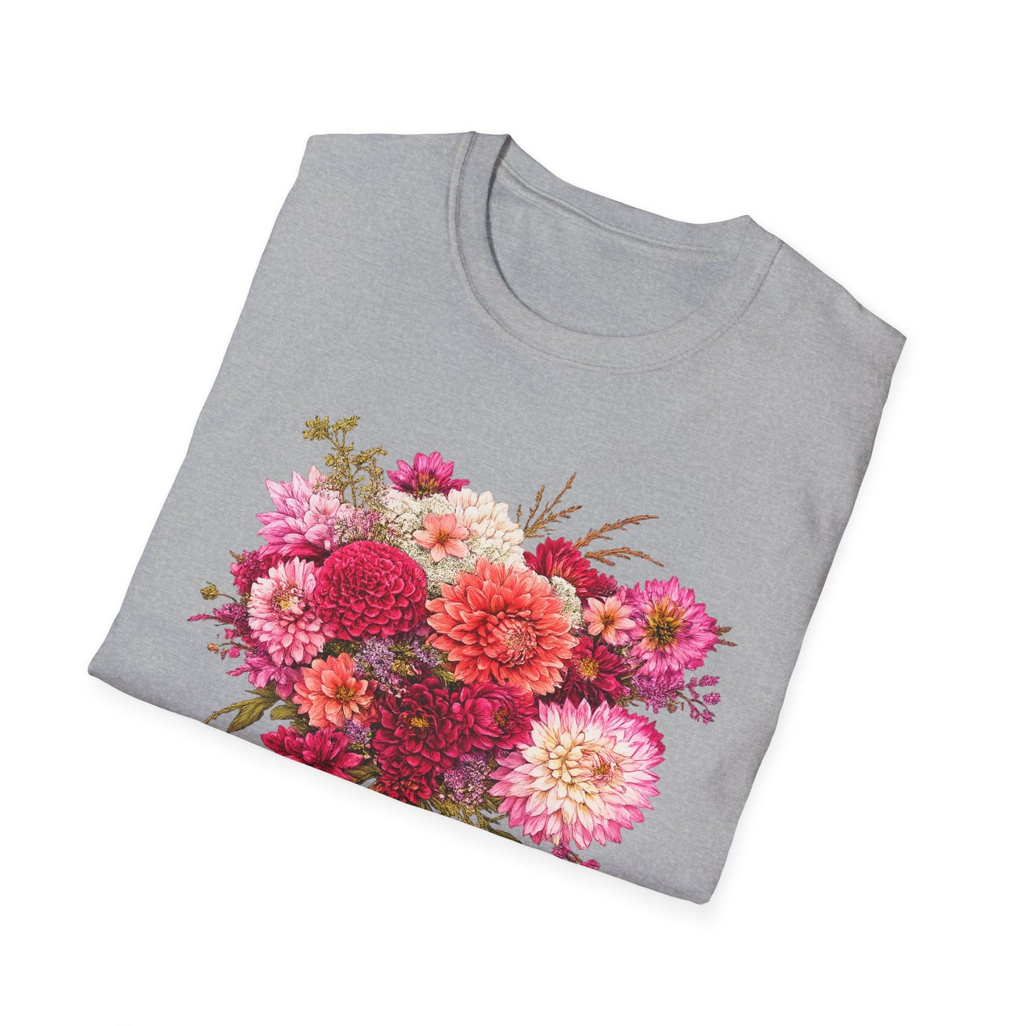 Dahlia Floral T-Shirt — Vintage Garden Bouquet Tee