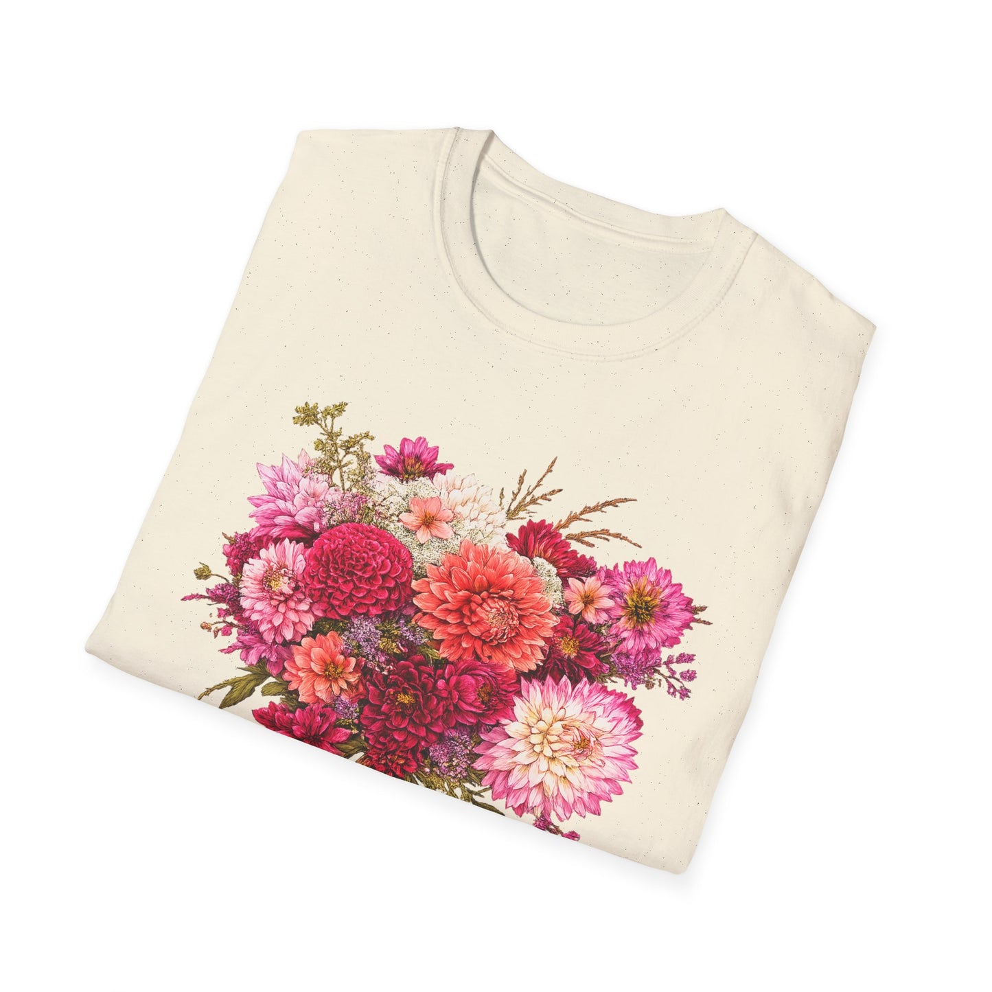 Dahlia Floral T-Shirt — Vintage Garden Bouquet Tee