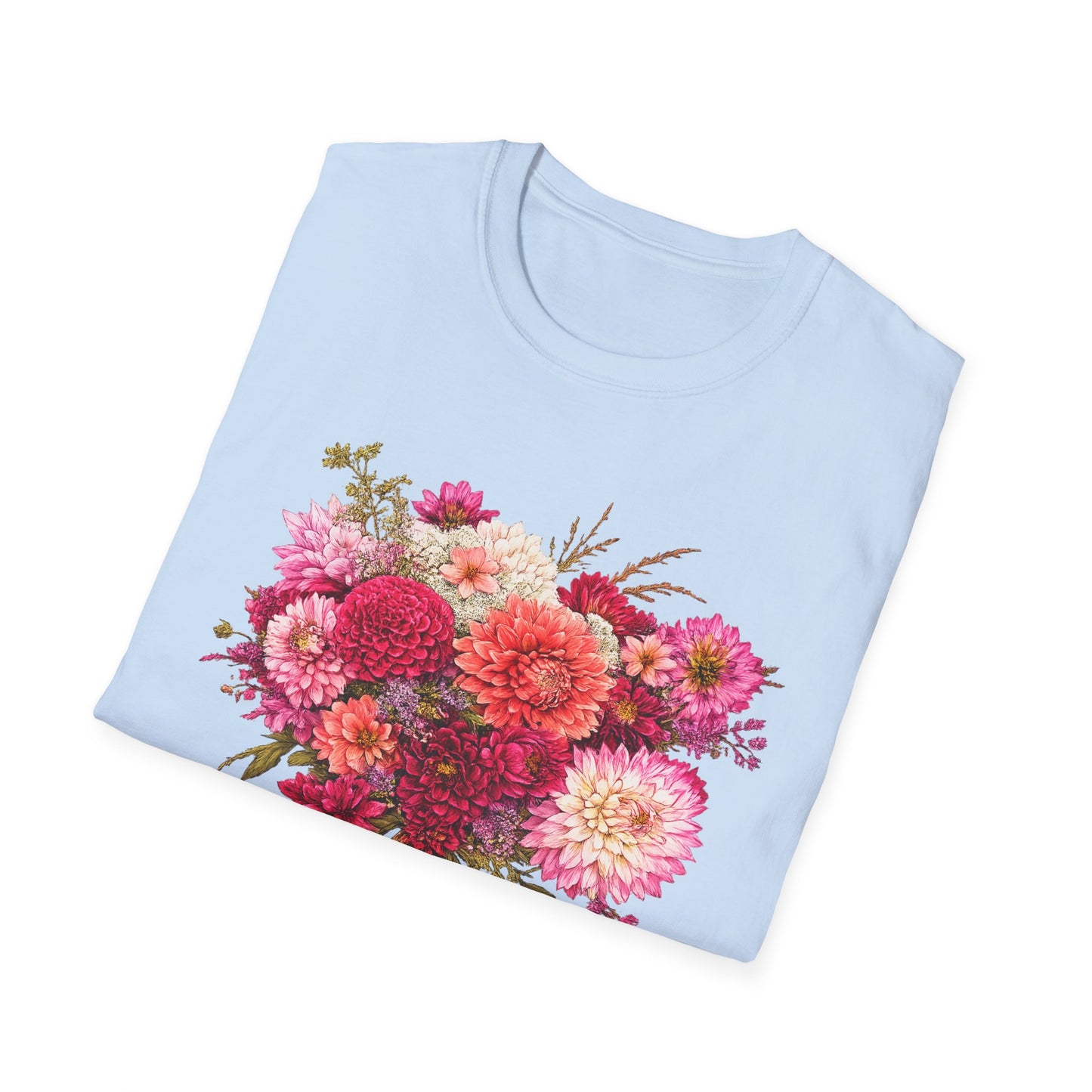 Dahlia Floral T-Shirt — Vintage Garden Bouquet Tee