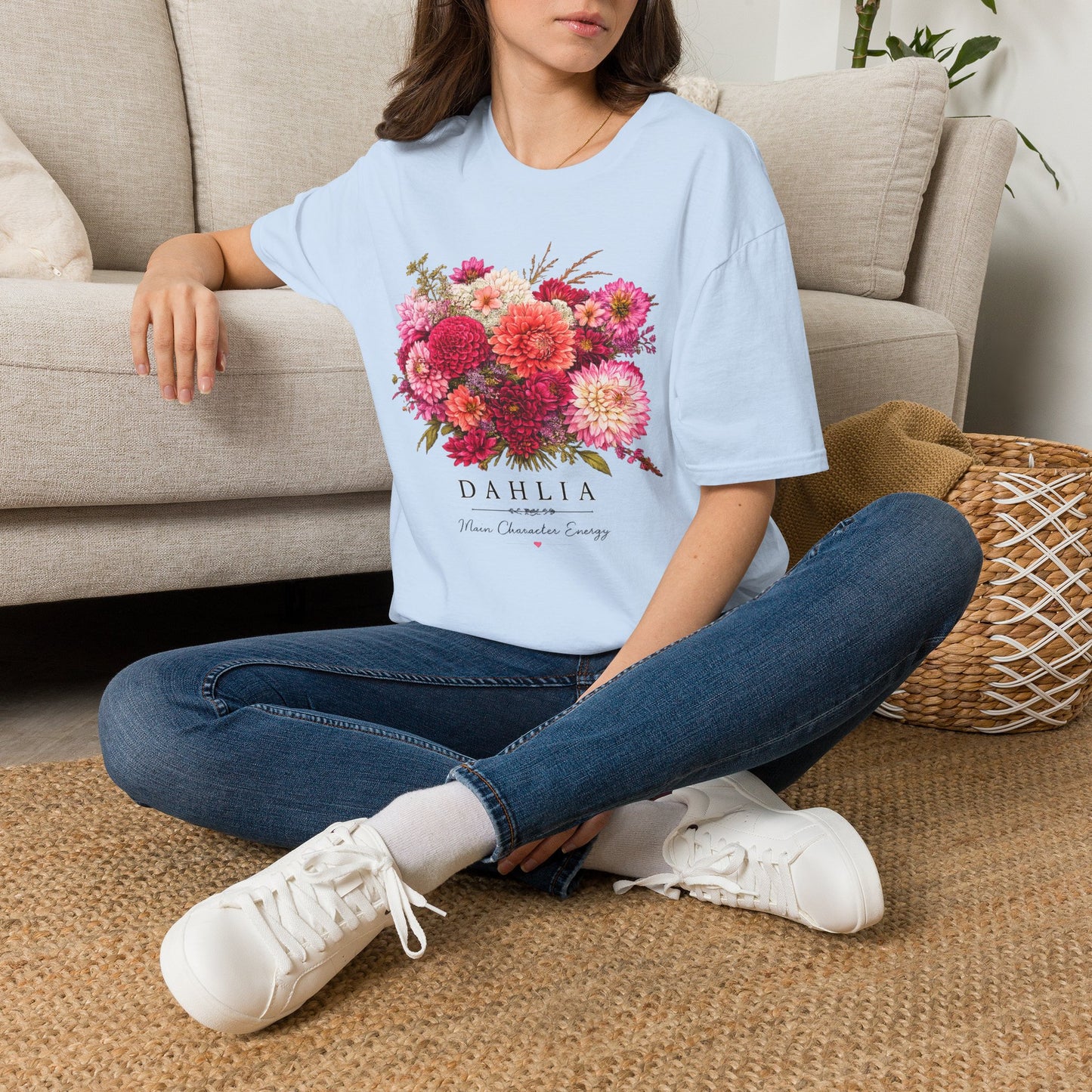 Dahlia Floral T-Shirt — Vintage Garden Bouquet Tee