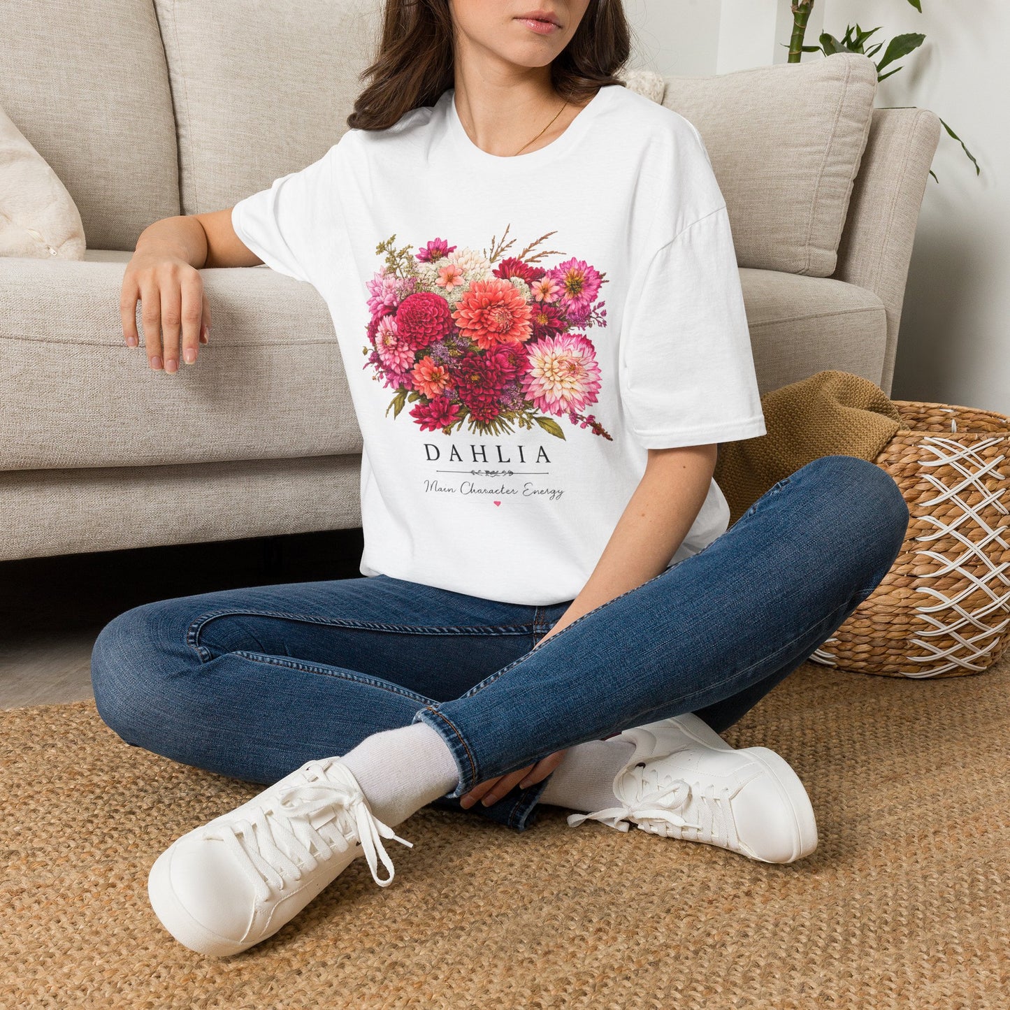Dahlia Floral T-Shirt — Vintage Garden Bouquet Tee