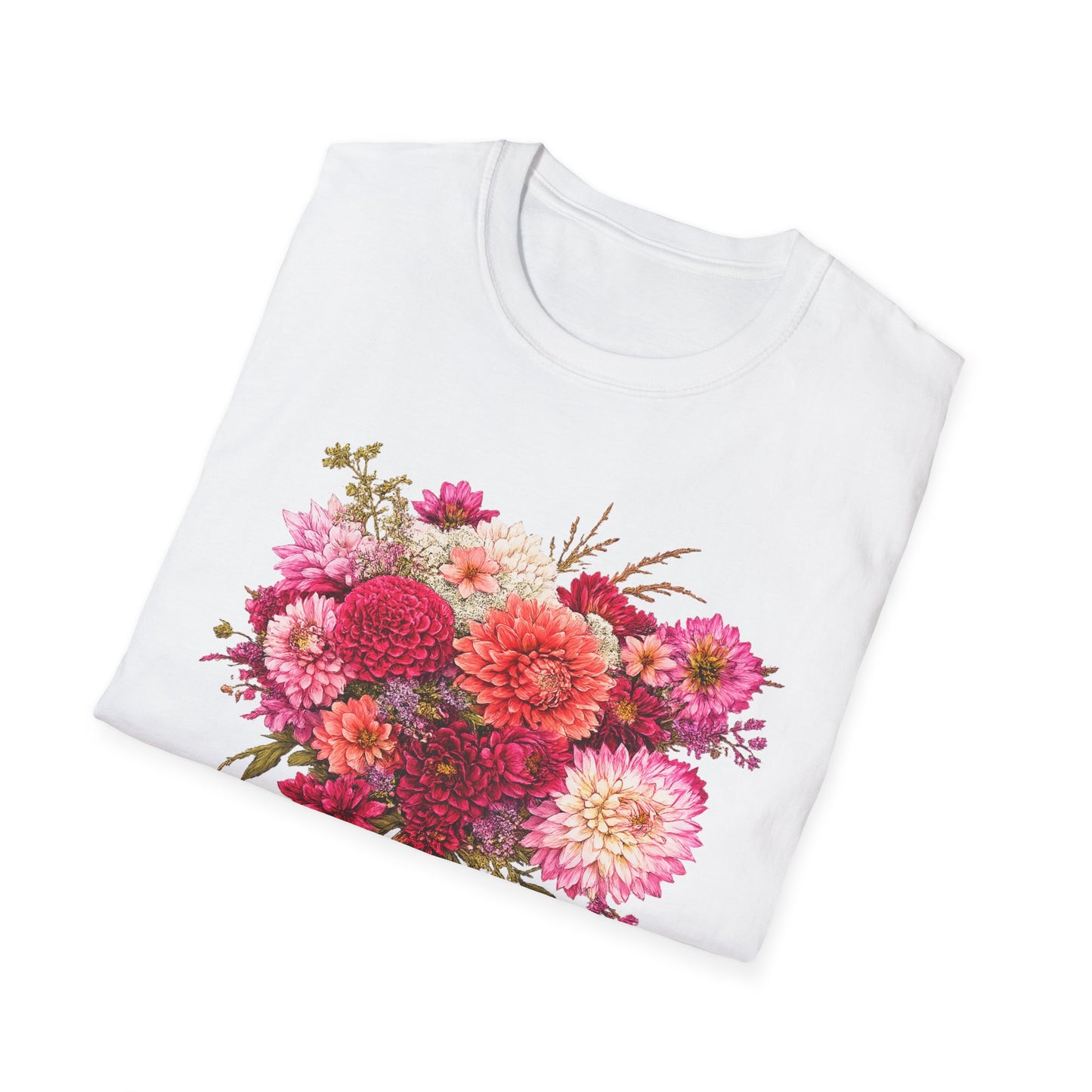 Dahlia Floral T-Shirt — Vintage Garden Bouquet Tee