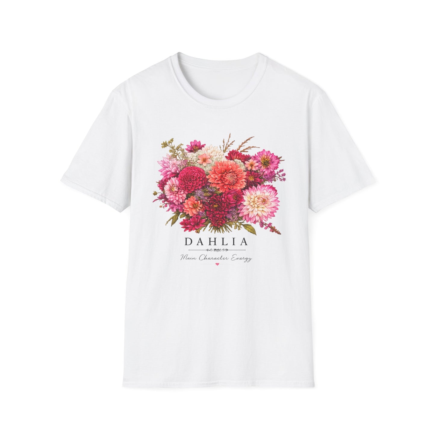 Dahlia Floral T-Shirt — Vintage Garden Bouquet Tee