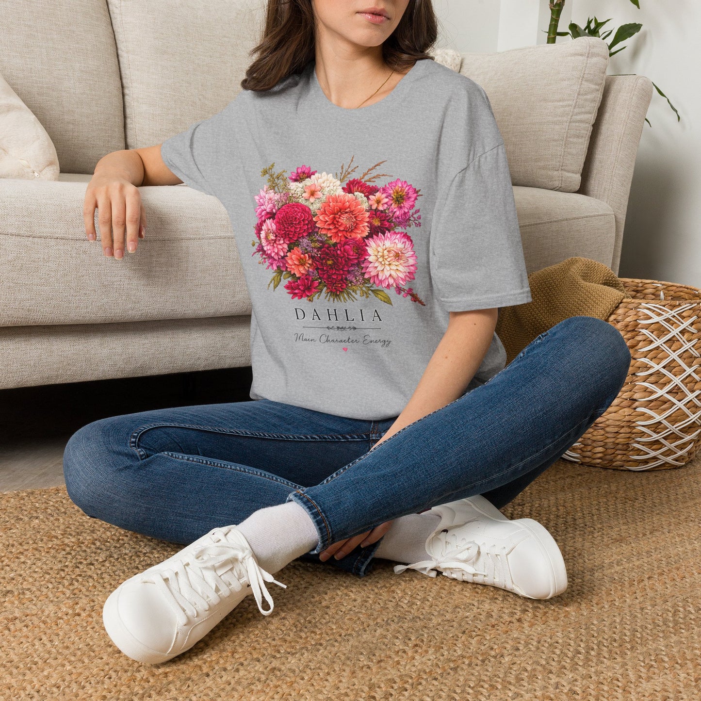 Dahlia Floral T-Shirt — Vintage Garden Bouquet Tee